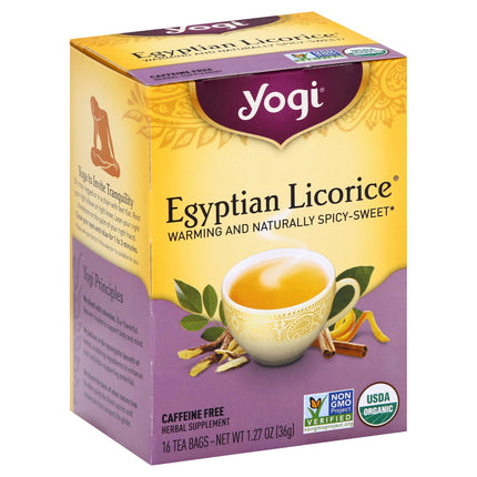 Yogi Organic Caffeine Free Egyptian Licorice Tea - 16 CT 6 Pack