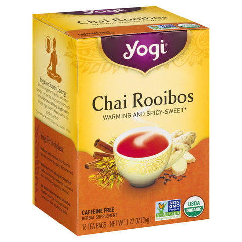Yogi Organic Caffeine Free Chai Rooibos Spicy Sweet Tea - 16 CT 6 Pack