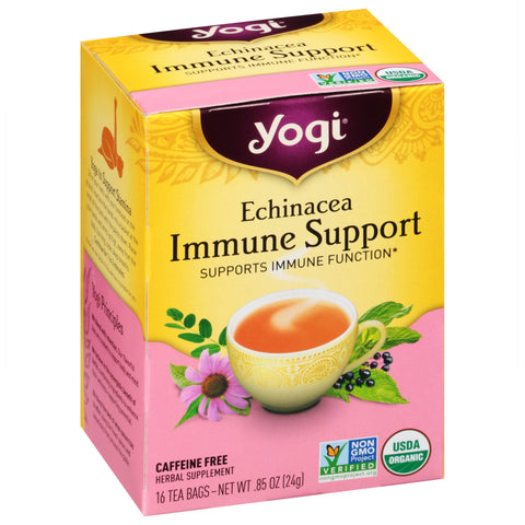Yogi Caffeine Free Echinacea Immune Support Tea - 16 CT 6 Pack