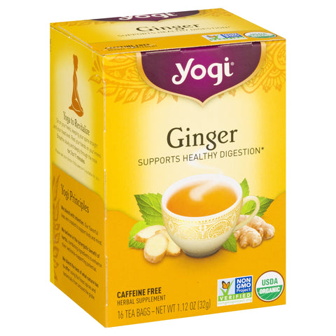 Yogi Organic Caffeine Free Ginger Digestion Tea - 16 CT 6 Pack