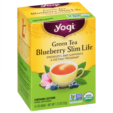 Yogi Caffeine Free Blueberry Slim Life Green Tea - 16 CT 6 Pack