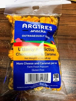 Argires Snacks Utterly Addictive Cheddarcorn & Caramel Mix Popcorn - 1.7 oz 60 Pack