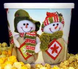 Argires Snacks Holiday Snowman Tub Cheddarcorn & Caramel Corn Mix (Seasonal) - 1 Gallon 1 Pack