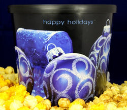 Argires Snacks Holiday Blue Ornament Tub Cheddarcorn & Caramel Mix (Seasonal) - 1 Gallon 1 Pack