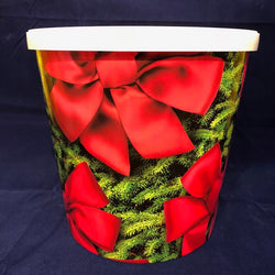 Argires Snacks Holiday Red Bows Tub Cheddarcorn & Caramel Corn Mix (Seasonal) - 1 Gallon 1 Pack