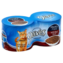 9 Lives Meaty Pate Beef - 22 OZ 6 Pack