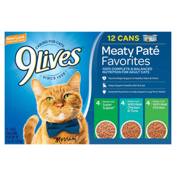 9 Lives Pate Favorites Variety Pack - 5.5 OZ Cans 12 Pack