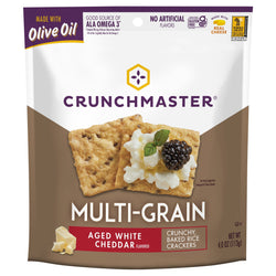 Crunchmaster Gluten Free Multi-Grain Aged White Cheddar Crackers - 4 OZ 12 Pack
