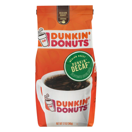 Dunkin Donuts Coffee Ground Dunkin Decaf - 12 OZ 6 Pack