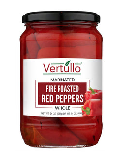 Vertullo Imports Marinated Red Peppers - 24 OZ 12 Pack