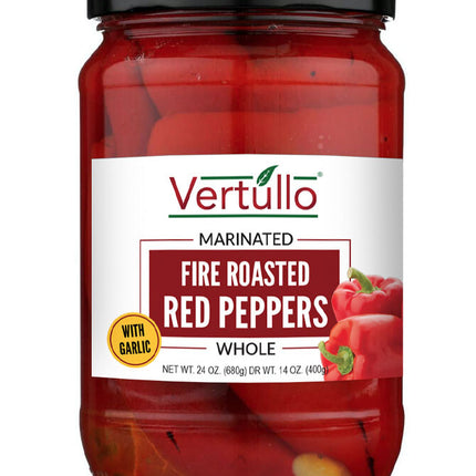 Vertullo Imports Vertullo Marinated Roasted Red Peppers w/ Garlic - 24 OZ 12 Pack