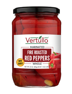 Vertullo Imports Vertullo Marinated Roasted Red Peppers w/ Garlic - 24 OZ 12 Pack