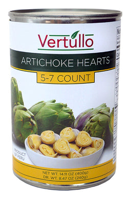 Vertullo Imports Artichokes Hearts 5 7 - 15 OZ 12 Pack