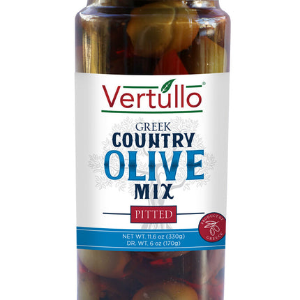 Vertullo Imports Country Olives Pitted - 12 OZ 12 Pack