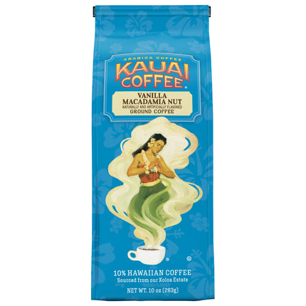 Kauai Coffee Vanilla Macadamia Nut Ground - 10 OZ 6 Pack