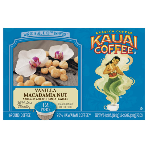 Kauai Coffee Vanilla Macadamia Nut K-Cup - 4.2 OZ 6 Pack