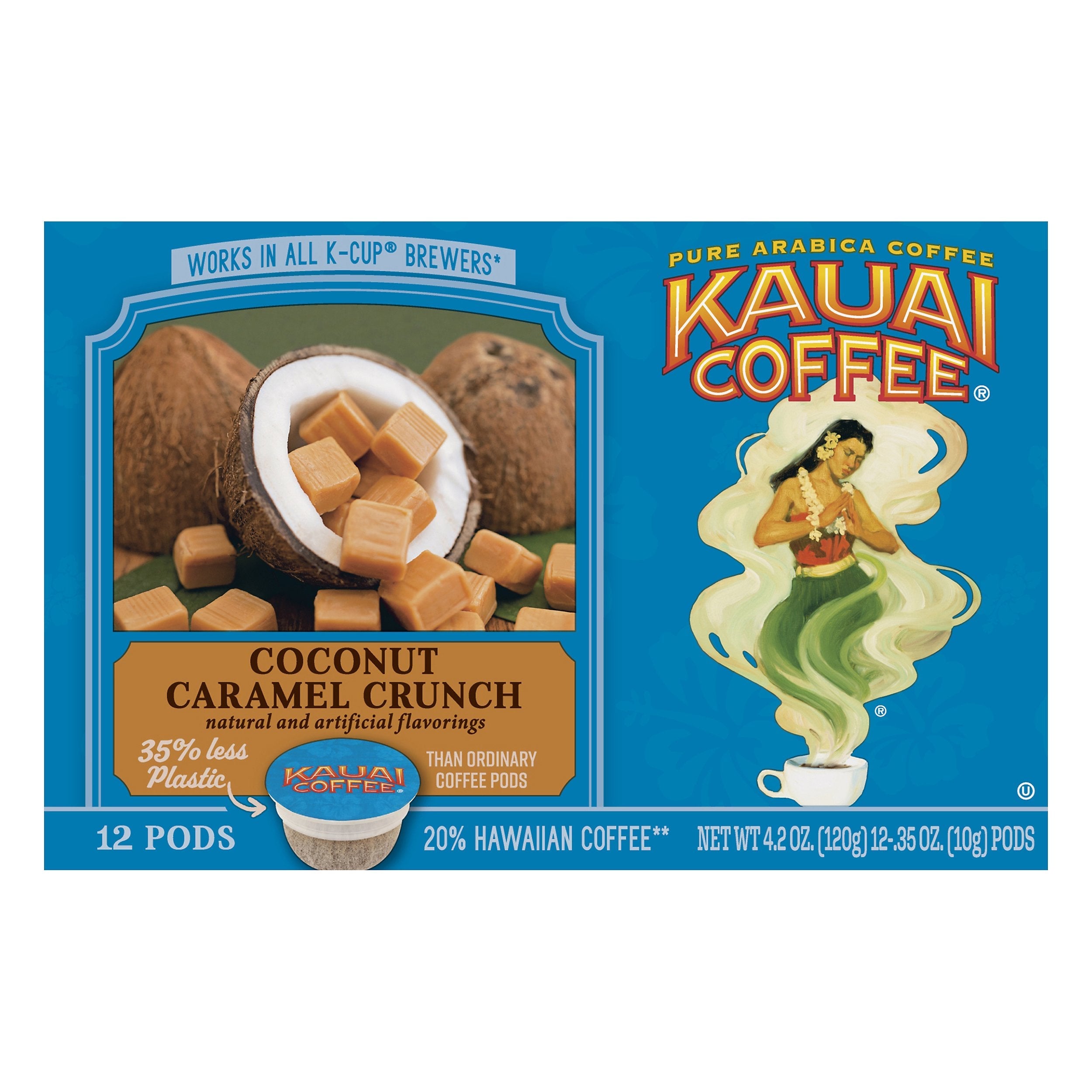 Kauai Coffee Coconut Carmel Crunch K-Cup - 4.2 OZ 6 Pack