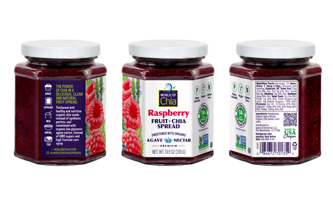 Space Enterprises (World of Chia) Chia Raspberry Spread Premium - 10.93 OZ 12 Pack