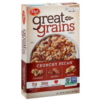 Post Great Grains Crunchy Pecans Cereal - 16 OZ 12 Pack