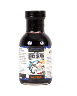 The Spicy Shark Hot Blueberry Syrup - 8 FL OZ 12 Pack