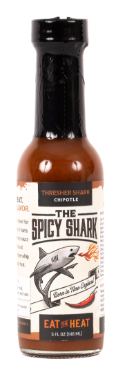 The Spicy Shark Thresher Shark Hot Sauce (Chipotle) - 5 FL OZ 12 Pack