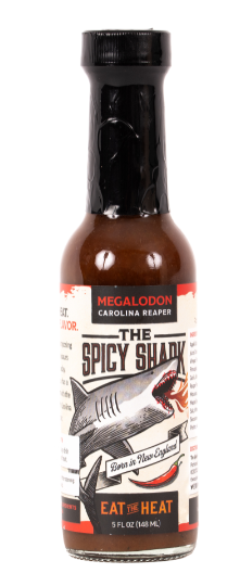 The Spicy Shark Megalodon Hot Sauce (Carolina Reaper) - 5 FL OZ 12 Pack
