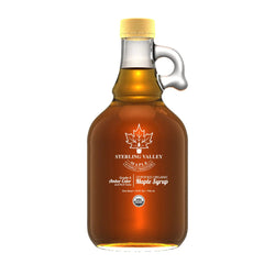 Sterling Valley Maple Certified Organic Maple Syrup: Amber Color/Rich Taste - 1 QT 6 Pack