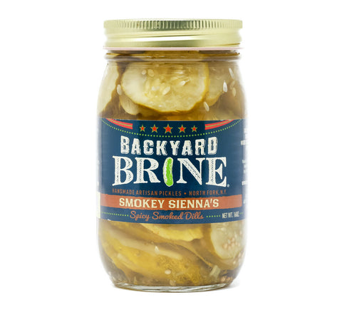 Backyard Brine Smokey Sienna's - Spicy Smoked Dills - 16 OZ 6 Pack