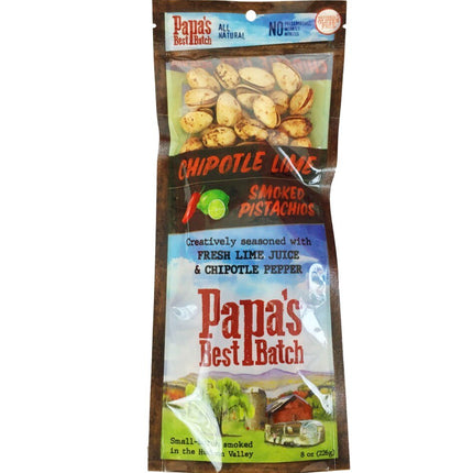 Papa's Best Batch Chipotle Lime Smoked Pistachios - 8 OZ 12 Pack
