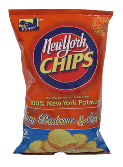 New York Chips New York Chips Wavy BBQ Chips - 8 OZ 12 Pack