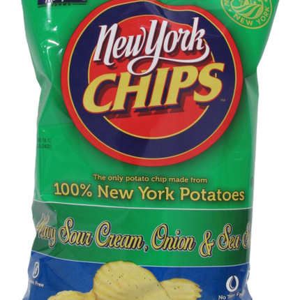 New York Chips New York Chips Wavy Sour Cream and Onion Chips - 8 OZ 12 Pack