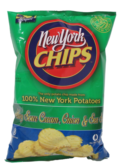 New York Chips New York Chips Wavy Sour Cream and Onion Chips - 8 OZ 12 Pack
