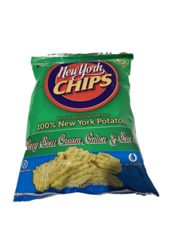 New York Chips New York Chips Wavy Sour Cream and Onion Chips - 1 OZ 60 Pack