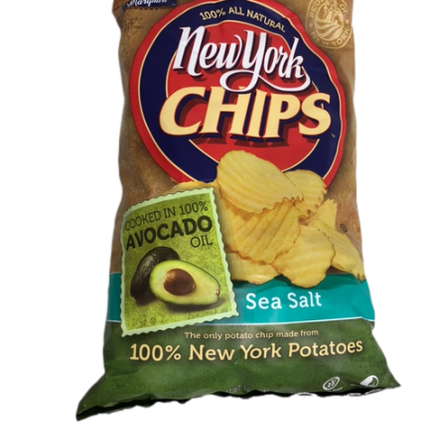 New York Chips Sea Salt Chips cooked in Avocado Oil - 16 OZ 12 Pack