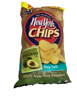 New York Chips Sea Salt Chips cooked in Avocado Oil - 16 OZ 12 Pack