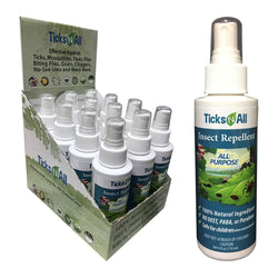 Ticks-N-All All Natural All Purpose Insect Repellent Spray (12 unit display) - 4 OZ 12 Pack