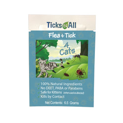 Ticks-N-All All Natural Flea and Tick Wipes 4 Cats - 0.244 OZ 50 Pack