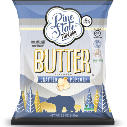 1in6 Snacks Pine State Popcorn, Butter - 5.5 OZ 10 Pack