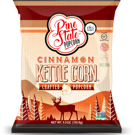 1in6 Snacks Pine State Popcorn, Cinnamon Kettle Popcorn - 5.5 OZ 10 Pack