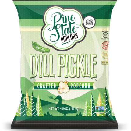 1in6 Snacks Pine State Popcorn, Dill Pickle Popcorn - 4.5 OZ 10 Pack