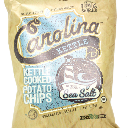 1in6 Snacks Kettle Cooked Potato Chips, Outer Banks Sea Salt - 2 OZ 20 Pack