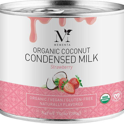 Mementa Organic Coconut Condensed Milk Strawberry - 7.05 FL OZ 6 Pack