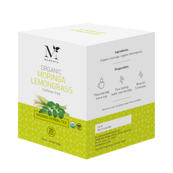 Mementa Organic Moringa Lemongrass Tea - 1.058 OZ 12 Pack