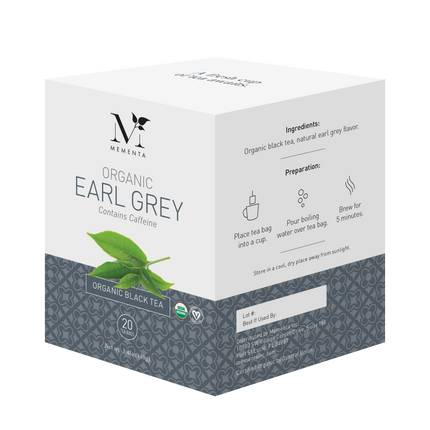 Mementa Organic Earl Grey Tea - 1.41 OZ 12 Pack