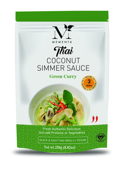 Mementa Thai Coconut Simmer Sauce Green Curry - 8.82 FL OZ 12 Pack