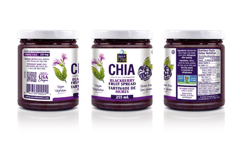 Space Enterprises (World of Chia) Blackberry Standard Fruit Spread 255 mL (case of 6) - Canadian - 11.33 OZ 6 Pack