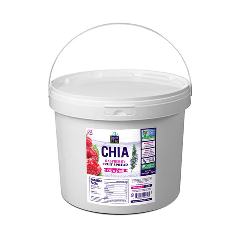 Space Enterprises (World of Chia) Extra Fruit Raspberry Chia Fruit Spread 9 Lb (Food Service Pail) - 9 OZ 1 Pack