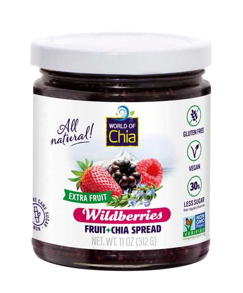 Space Enterprises (World of Chia) Extra Fruit Chia Wildberry Spread - 11 OZ 6 Pack