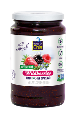 World of Chia Extra Fruit Wildberry Chia Fruit Spread 32 Oz - 30.7 OZ 12 Pack
