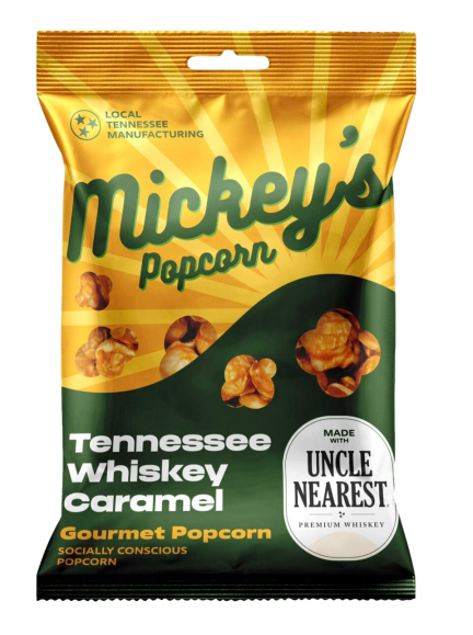 Mickey's Popcorn Tennessee Whiskey Caramel Popcorn made with Uncle Nearest - 5 OZ 25 Pack